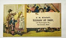 Victorian Jewelers Trade Card PH KIMBALL Washington St Marblehead MA 1880 B81 picture