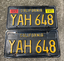 1963 Vintage CALIFORNIA LICENSE PLATE PAIR Black Yellow DMV YOM CLEAR picture