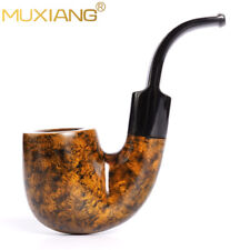 Hungarian Pipe Curved Stem Smoking Pipe Wooden Handcrafted Briar Tobacco Pipe picture