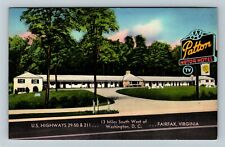 Fairfax VA-Virginia, Patton Motor Hotel Antique  Vintage Souvenir Postcard picture