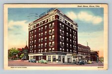 Hotel Akron, Citizens Savings Bank, Period Cars, Ohio c1952 Vintage Postcard picture