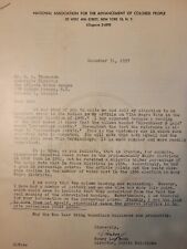 Super RARE 1957 Signed Letter From Civil Rights Leader Henry Lee Moon. NAACP  picture