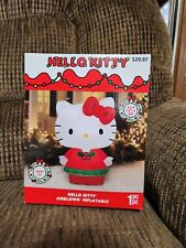 Gemmy Hello Kitty Christmas Inflatable Lights Up Hello Kitty Red Holly 4.5ft picture
