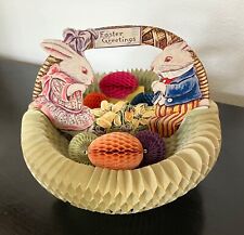 1925 Antique Beistle Diecut Honeycomb Easter Greetings basket picture