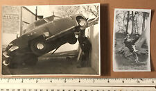 2 Photos: ￼Firestone dealer w/ wrecked car 1940s￼? & 1930’s Bonnie & Clyde? picture