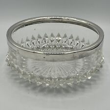 Vintage Yeoman Plate E.P.N.S. Silver Rimmed Glass Bowl - Made in England picture