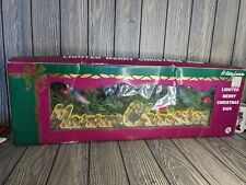 Vintage Lighted Merry Christmas Hanging Sign  Holiday Leisure Hills Dept 1994 picture