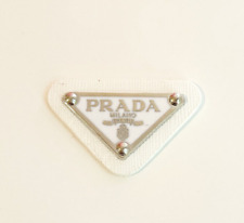 Prada Triangle Silver White Leather Pendant picture