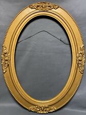 Antique Victorian Gold Gilt Gesso Oval Wood Frame 24.5