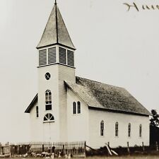 Rare 1913 RPPC Postcard Haugen Wisconsin Catholic Church Barron County WI picture