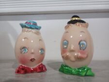 Rare Vintage PY Anthropomorphic Egg Head Couple Miyao Salt and Pepper Shakers picture