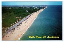 c1960's Beautiful Beach Stretching Along Fort Lauderdale FL Unposted Postcard picture