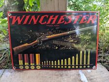VINTAGE WINCHESTER CARTRIDGE CHART PORCELAIN SIGN GUN AMMO 8