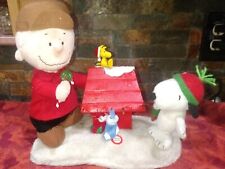 Vintage Gemmy Peanuts Christmas Charlie Brown Snoopy Lights Movement Music picture