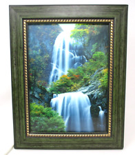 Vintage Lighted Motion Picture Waterfall Birds Sound 10x13 Framed Works *Video picture