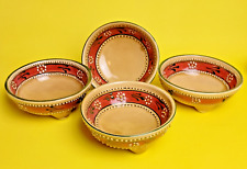Lot of 4 Vintage Tlaquepaque Mexican Handmade Hand-painted 3-Footed Bowls picture