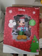 9' Gemmy Airblown Mickey Mouse with Santa Gift  Inflatable picture