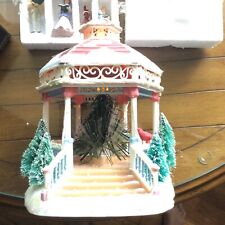 VINTAGE AVON HOLIDAY TREASURES FIBER OPTIC LIGHTED GAZEBO W/ 4 pc ACCESSORY PACK picture