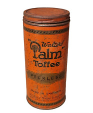 Vintage Old Antique Rare Walters Peerless Palm Toffee Adv Litho. Tin Box England picture