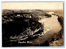 c1920's Birds Eye View Fenelon River Cliffs Home Canada RPPC Photo Postcard picture