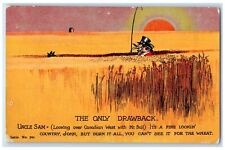 1906 The Only Drawback Uncle Sam Mr. Bull Walla Walla Washington WA Postcard picture