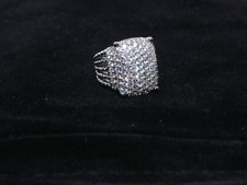David Yurman WHEATON Pave Diamond  Sterling Silver 925 20x15mm RING SZ 9 picture