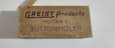 Vintage GREIST PRODUCTS ROTARY BUTTONHOLER W/Manual & Box of ROTARY ATTACHMENTS picture