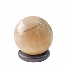 100MM Large Peach Moonstone Sphere Home Office Decor  WIth Golden Metal Stand picture