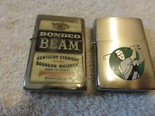 Vintage Pre-Owned Zippo Cigarette Lighter LOT Golfer & Jim Beam Bonded Whiskey picture