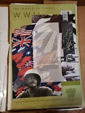 Lot 32+ Lowry lithograph poster world in flames wwii 50 years national archives picture