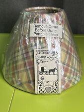 New VTG Homestead Shoppe Lamp Shade 4.75x2.5x6”Plaid Style Numbered 50299-6cc FL picture