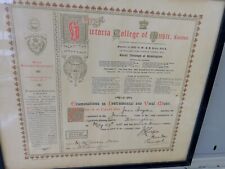 Vintage 1935 Pianoforte Certificate Victoria College Of Music London. picture