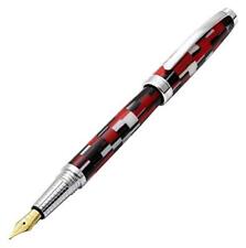Xezo Urbanite II Fountain Pen Medium Nib. Sporty Red Black and White Checkere... picture