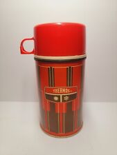 King Seeley Thermos Half 1/2 Pint 1971 Glass Lined Plaid Red Retro Vintage MCM picture