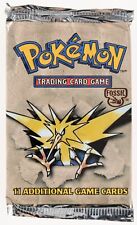 1999 Pokemon Unlimited Fossil Set Zapdos Art Sealed Booster Pack picture