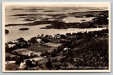 View from Gibb's Hill Lighthouse. Bermuda Real Photo Postcard. RPPC picture