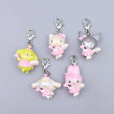 5pcs Cute Angel Hello Kitty Kuromi Figures PVC Doll Toy Lobster Clasp Pendant picture