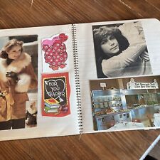 VTG Notebook Scrapbook Homemade Full Of Authentic Ephemera Stickers Cards 100 Pc picture