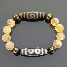 Tibetan OLD 3 Eyed and OLD 5 Eyed Super Wealth Dzi Beads FENG SHUI Bracelet picture