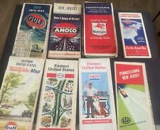 8 Vintage roadmaps gas station/Exxon/Amoco /Gulf plus bonus picture
