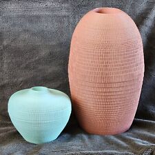 Set Of 2 Vintage 80s Chicago Flute Company Corrugated Vases picture