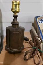 BRASS TEA CANISTER TABLE LAMP Chinoiserie Caddy Asian Solid Heavy Duty Vintage picture