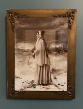 Rare Victorian European Woman’s Portrait In Gold Ornate Frame Sephia Glass Frame picture