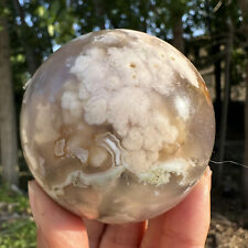 375g Natural cherry blossom agate sphere quartz Sakura agate ball healing 65mm picture