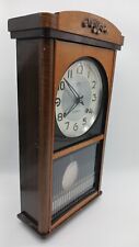 RARE VINTAGE NHT CROWNFAN 30 DAY WIND UP WALL CLOCK W/KEY. JAPAN. WORKS picture