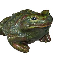 Arnels Large XL Ceramic Frog Toad Patio Garden Decor Vtg Green Figurine Statue picture