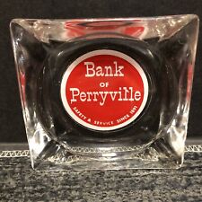Vintage Glass Ashtray Bank of Perryville Advertising Banking picture