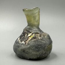 Very Rare Shape Ancient Roman Glass Bottle With Stunning Patina picture