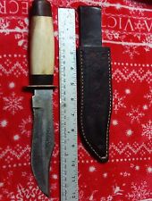 Vintage Fixed Blade Knife With Leather Sheath. , Blade Not Marked picture