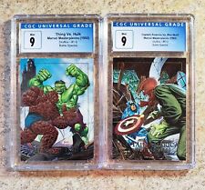 1992 Marvel Masterpieces, Thing Vs Hulk & Captain America Vs Red Skull,... picture
